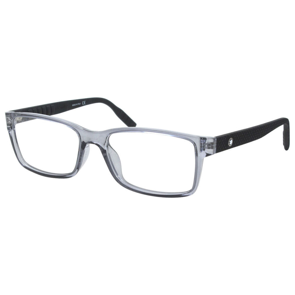 Mont Blanc MB0066O Eyeglasses Gray Acetate Rectangle